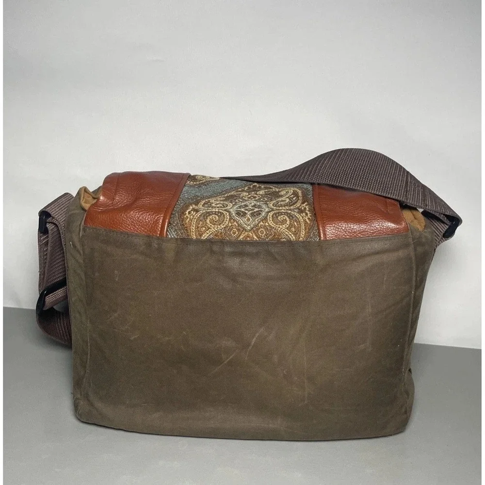 Porteen Gear  Leather Canvas Camera Bag Tapestry Messenger Bag Satchel